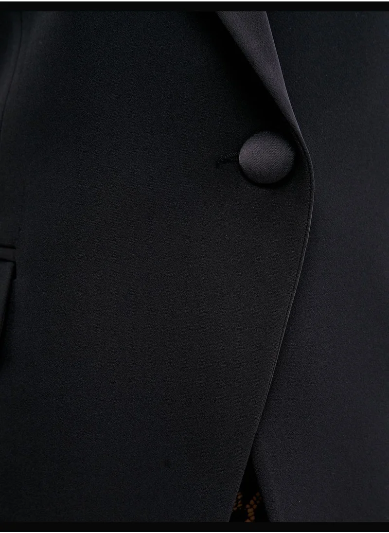 KOTON Pocket Detail Single Buttoned Blazer Jacket