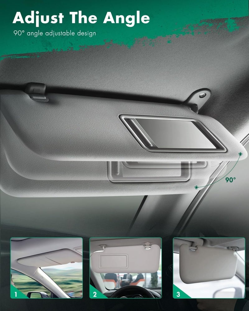 SCITOO Car Sun Visor Assbembly with Mirror Fit for 2012-2017 for Toyota for Camry Gray with Sunroof(Left Driver Side) - Image 2
