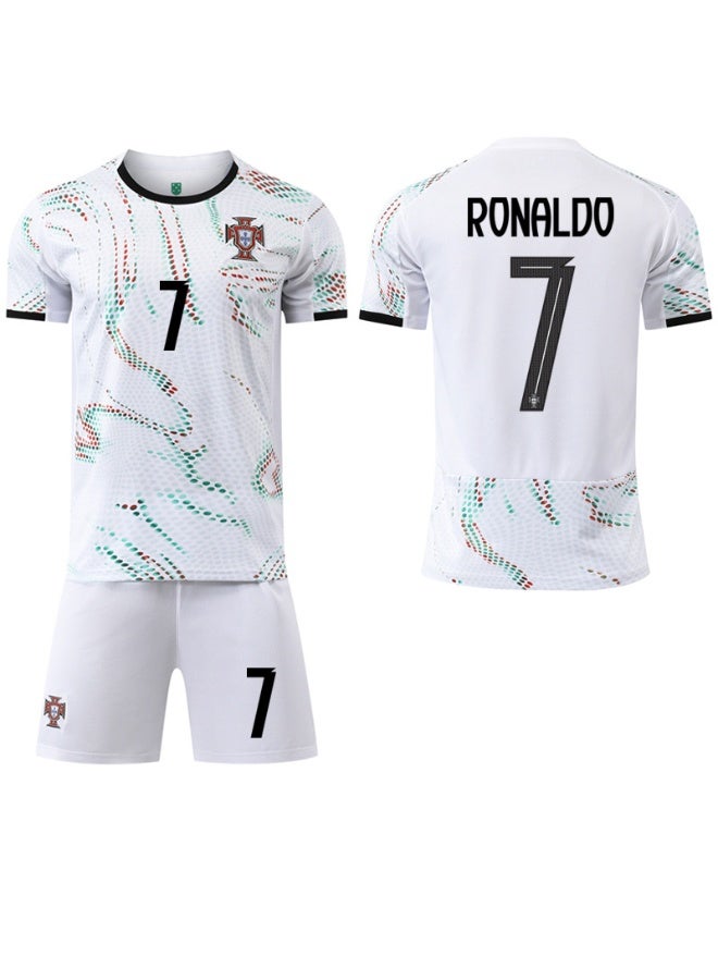 Ronaldo 2025-2026 زي كرة القدم #7 رونالدو لكرة القدم جيرسي السراويل دعوى حجم الأطفال وحجم الكبار ، هدية للجماهير والأصدقاء - Image 1