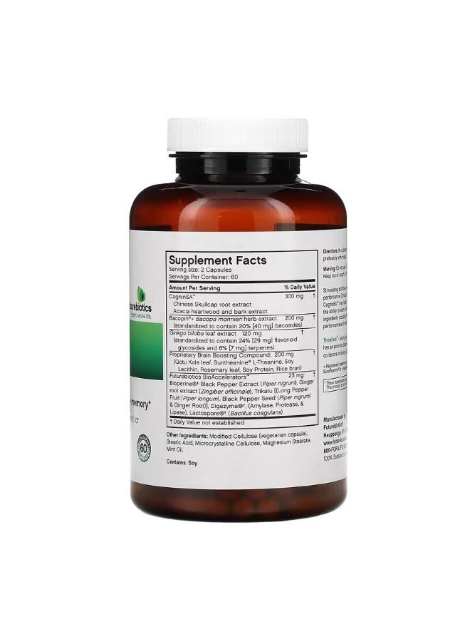 فيوتشر بايوتكس Thinkfast Brain Performance  Memory 120 Vegetarian Capsules - Image 2