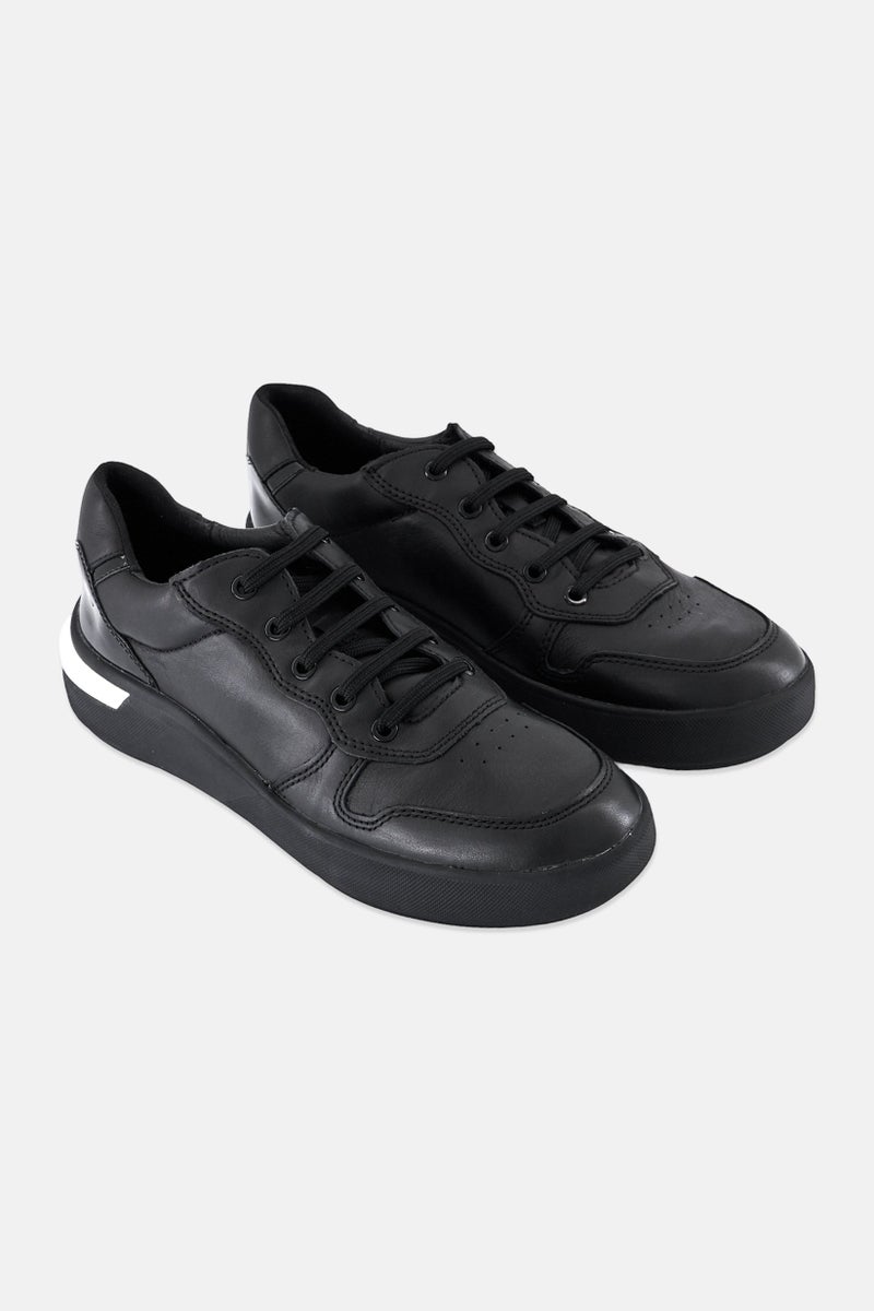 GEOX Women Lace Up Casual Shoes, Black - Image 1