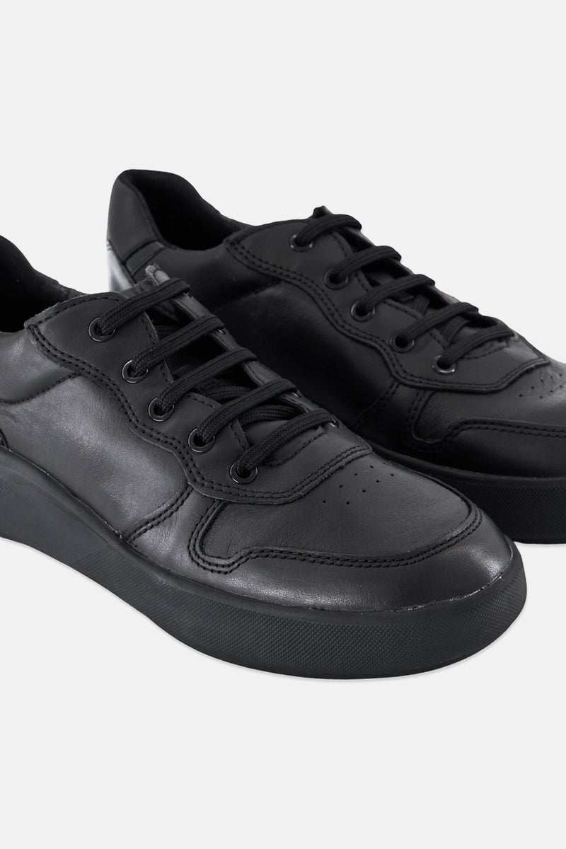 GEOX Women Lace Up Casual Shoes, Black - Image 3