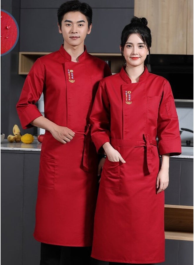 NIBEMINENT Breathable Chef Jacket Hotel Costume  Men Women Restaurant Kitchen Cook Clothes Waiter Uniform Chef Shirt - Image 1