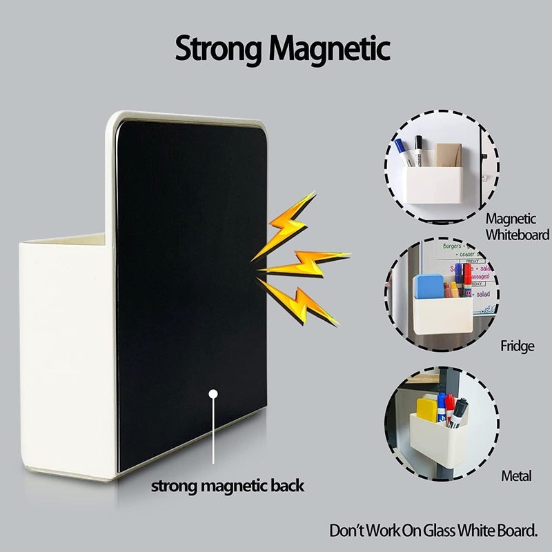 YHRY Liquid tight joint Magnetic Dry Erase Pen Holder, Whiteboard Pen Holder, Magnet Pen Holder, Refrigerator Magnetic Pen Holder, Save Space, for School, Office, Home, Storage Organizing Items, White Slow wear optimized quality - Image 4