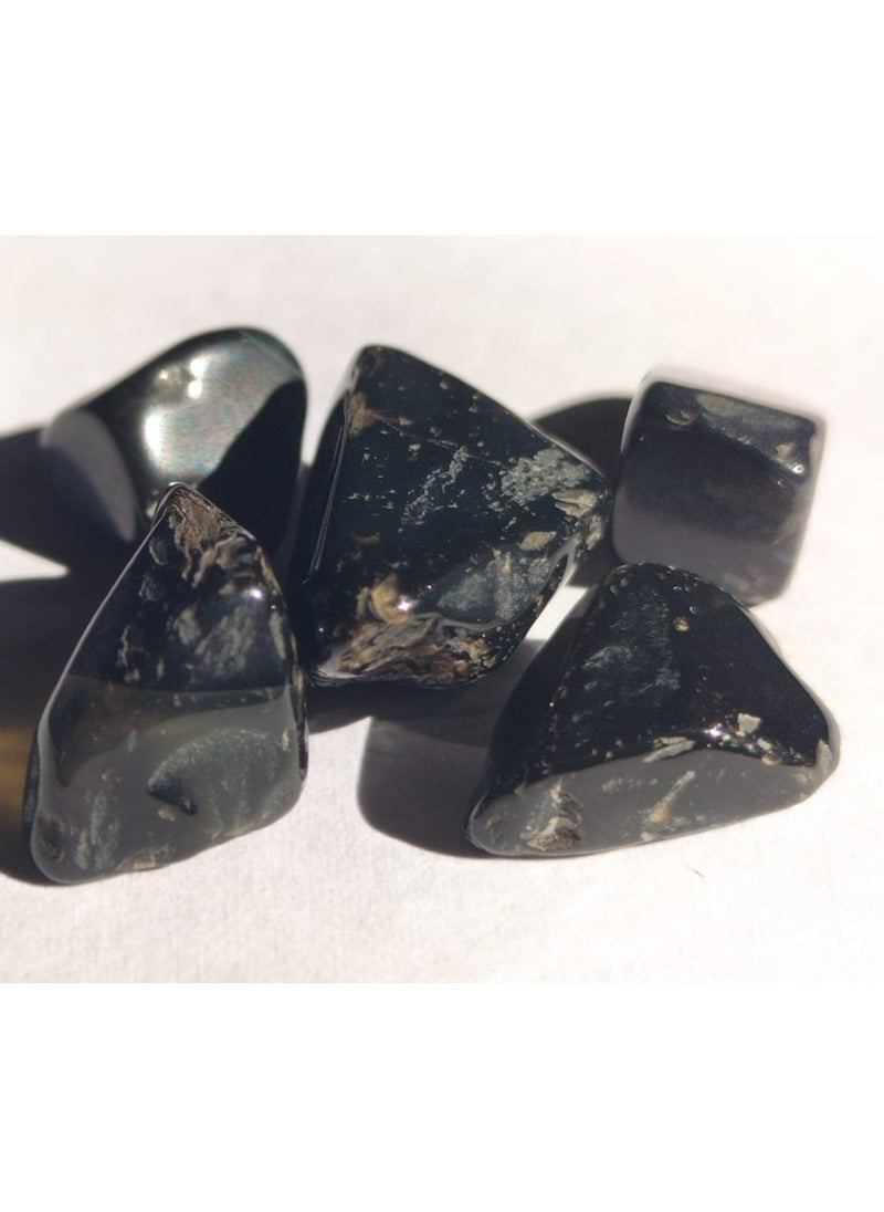 Generic - Natural form Black Onyx Gemstone Pieces, Assorted Sizes and Colors, Set of 3 - Image 1