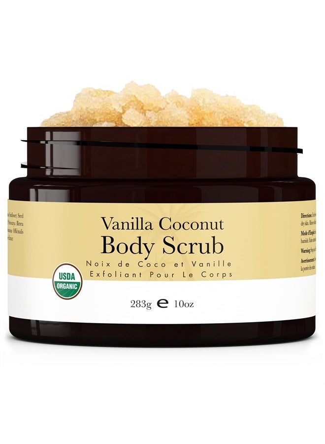 Beauty by Earth Organic Body Scrub - Vanilla Coconut Sugar Scrub for Body Polish, Exfoliating Body Scrub Exfoliator & Foot Scrub, Body Exfoliator, Body Scrubs for Women Exfoliation, Sugar Scrubs for Women & Men - Image 1