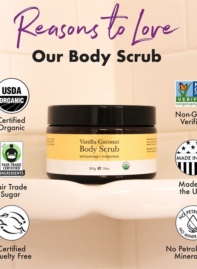 Beauty by Earth Organic Body Scrub - Vanilla Coconut Sugar Scrub for Body Polish, Exfoliating Body Scrub Exfoliator & Foot Scrub, Body Exfoliator, Body Scrubs for Women Exfoliation, Sugar Scrubs for Women & Men - Image 3