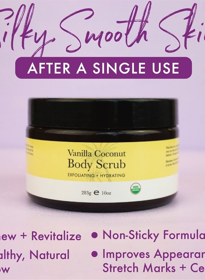 Beauty by Earth Organic Body Scrub - Vanilla Coconut Sugar Scrub for Body Polish, Exfoliating Body Scrub Exfoliator & Foot Scrub, Body Exfoliator, Body Scrubs for Women Exfoliation, Sugar Scrubs for Women & Men - Image 4
