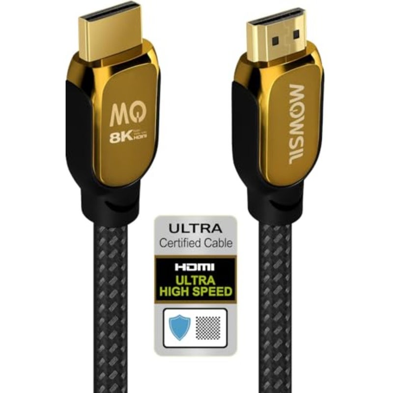 كابل 8K HDMI 2.1 بطول 2 متر، سلك معتمد عالي السرعة 48 جيجابت في الثانية، يدعم 8K@60 هرتز و4K@120 هرتز/144 هرتز، eARC، Dolby Vision، HDR10+، HDCP 2.2/2.3، متوافق مع PS5، Xbox Series X، التلفزيون، الكمبيوتر الشخصي، الشاشة - Image 1