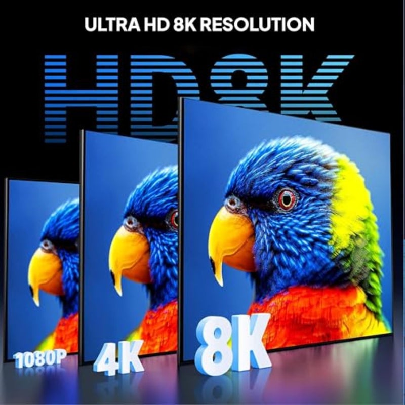 كابل 8K HDMI 2.1 بطول 2 متر، سلك معتمد عالي السرعة 48 جيجابت في الثانية، يدعم 8K@60 هرتز و4K@120 هرتز/144 هرتز، eARC، Dolby Vision، HDR10+، HDCP 2.2/2.3، متوافق مع PS5، Xbox Series X، التلفزيون، الكمبيوتر الشخصي، الشاشة - Image 3