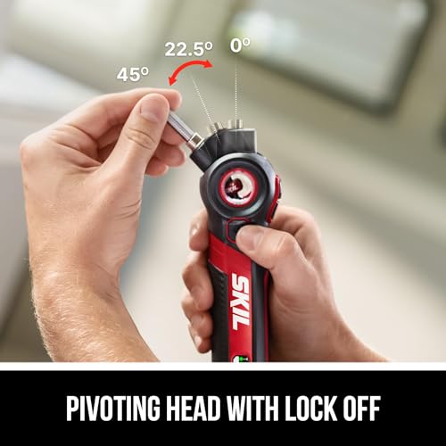 SKIL Twist 2.0 Rechargeable 4V Screwdriver with Pivoting Head, Torque Setting, USB-C Charging Cable, 28 PC Bit Set & Carrying Case- SD5619-02 - Image 2