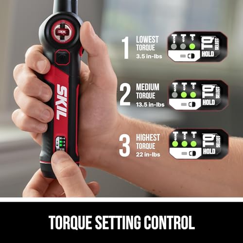 SKIL Twist 2.0 Rechargeable 4V Screwdriver with Pivoting Head, Torque Setting, USB-C Charging Cable, 28 PC Bit Set & Carrying Case- SD5619-02 - Image 3