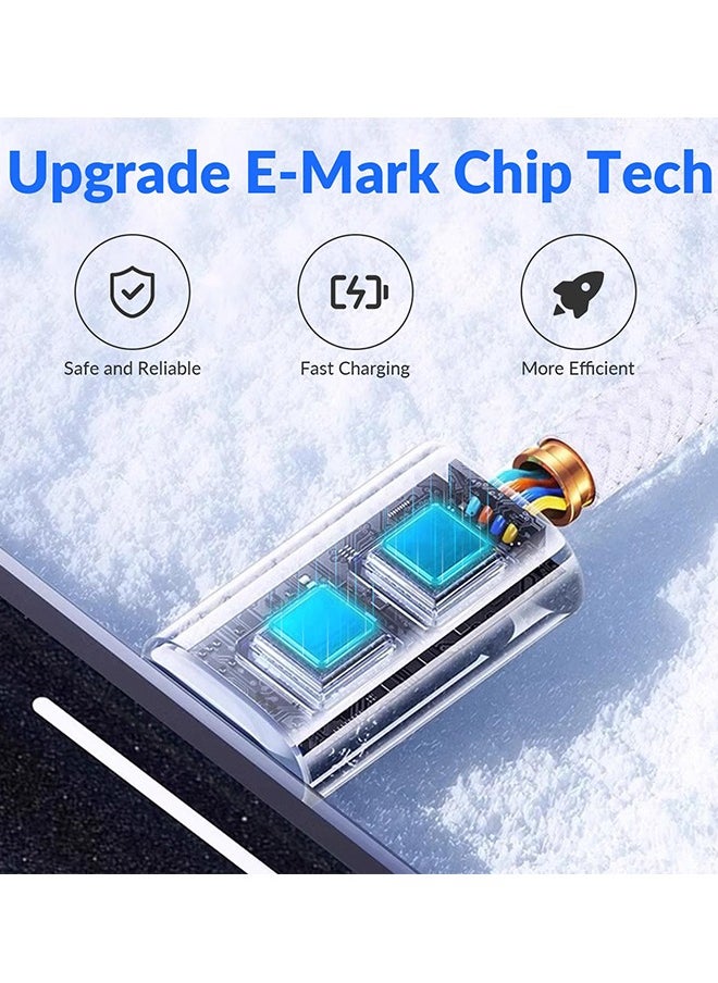 صورة العالمة كيبل USB سي إلى مضفر 60 واط سلك شحن أسرع لتوصيل الطاقة بطول 2 متر متوافق مع ايفون 15 15 برو 15 بلس 15 ماكس ايباد ميني ماك بوك اير أبيض  - Image 3
