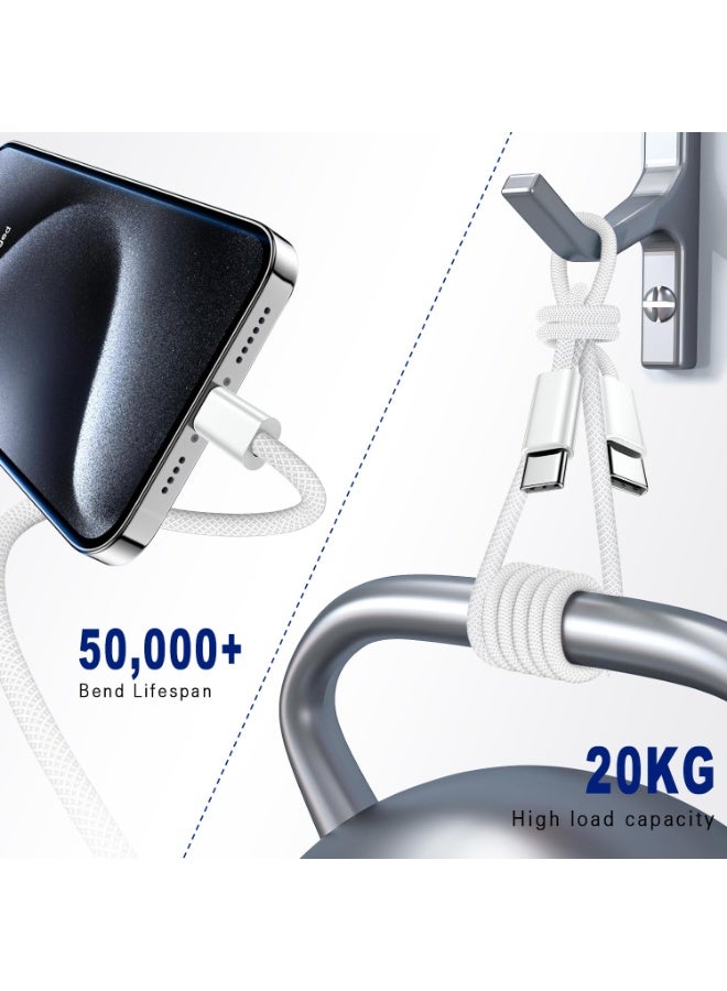 صورة العالمة التوافق الشامل: يتميز كابل USB-C إلى USB-C بتوافق واسع ومرن مع iPhone 18 Pro / 18 Pro Max / 17 / 17 Pro / 17 Pro Max / 17 Air / 16 / 16 Pro / 16 Pro Max / 15 / 15 Pro / 15 Plus / 15 Pro Max، وiPad Mini / Pro، وMacBook Pro / Air، وأجهزة Samsung Galaxy وغيرها، كما يدعم جميع الأجهزة المزودة بشواحن USB-C بتقنية PD. - Image 4