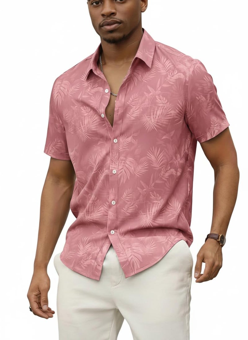 Lymio Shirt for Men || Regular Fit Stylish Shirt for Men (Aloha-Pink-S) - Image 1