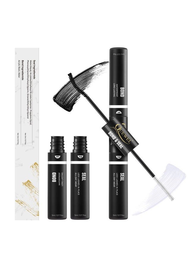 QUEWEL Lash Clusters Bond & Seal - Black Lash Glue for DIY Eyelash Extensions, Strong Hold & Waterproof - Image 1