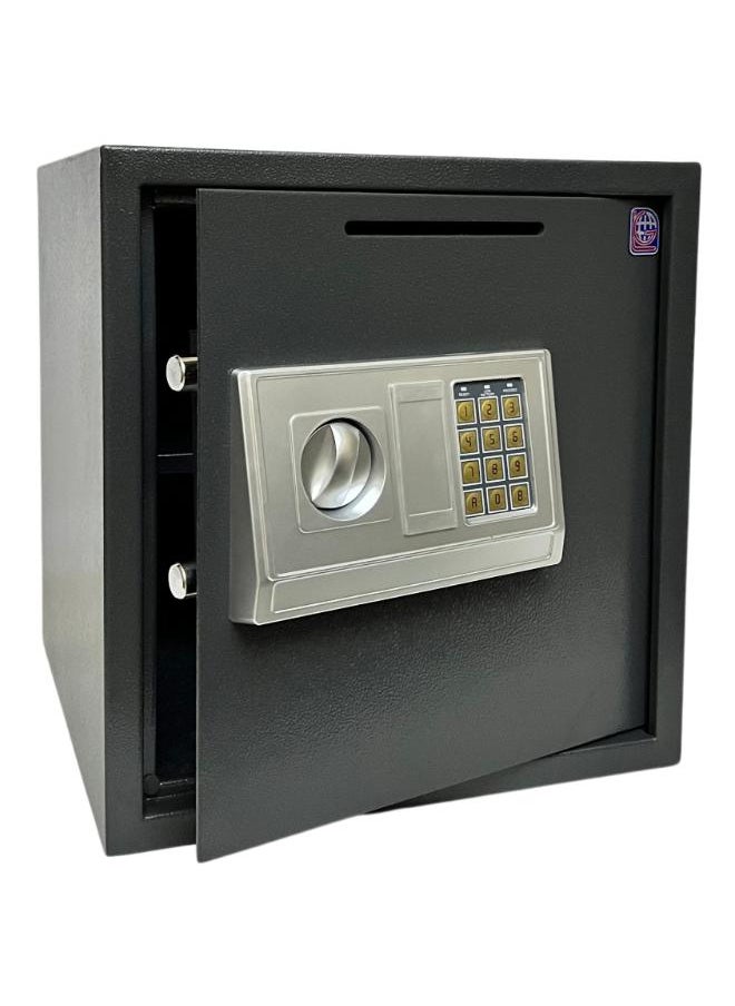 LOTFY GROUP - Electronic Digital Safe - Dual Entry Lock Box with 2 Override Keys - Personal Home Safe for Medicine, Jewelry, and More by LOTFY GROUP (Gray) ( H40 * W38 * D38 CM ) - Image 1
