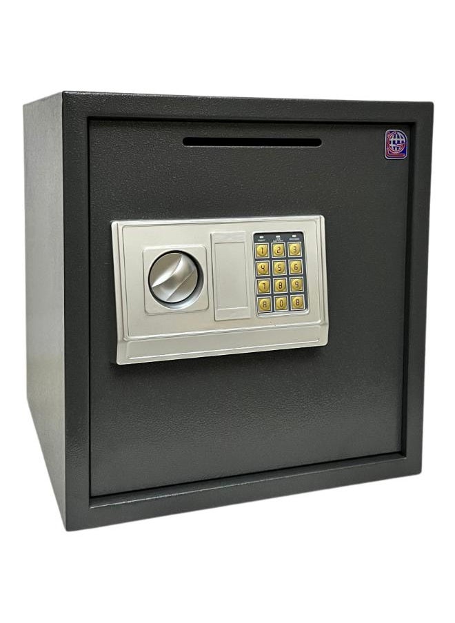 LOTFY GROUP - Electronic Digital Safe - Dual Entry Lock Box with 2 Override Keys - Personal Home Safe for Medicine, Jewelry, and More by LOTFY GROUP (Gray) ( H40 * W38 * D38 CM ) - Image 1
