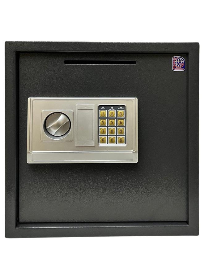 LOTFY GROUP - Electronic Digital Safe - Dual Entry Lock Box with 2 Override Keys - Personal Home Safe for Medicine, Jewelry, and More by LOTFY GROUP (Gray) ( H40 * W38 * D38 CM ) - Image 1