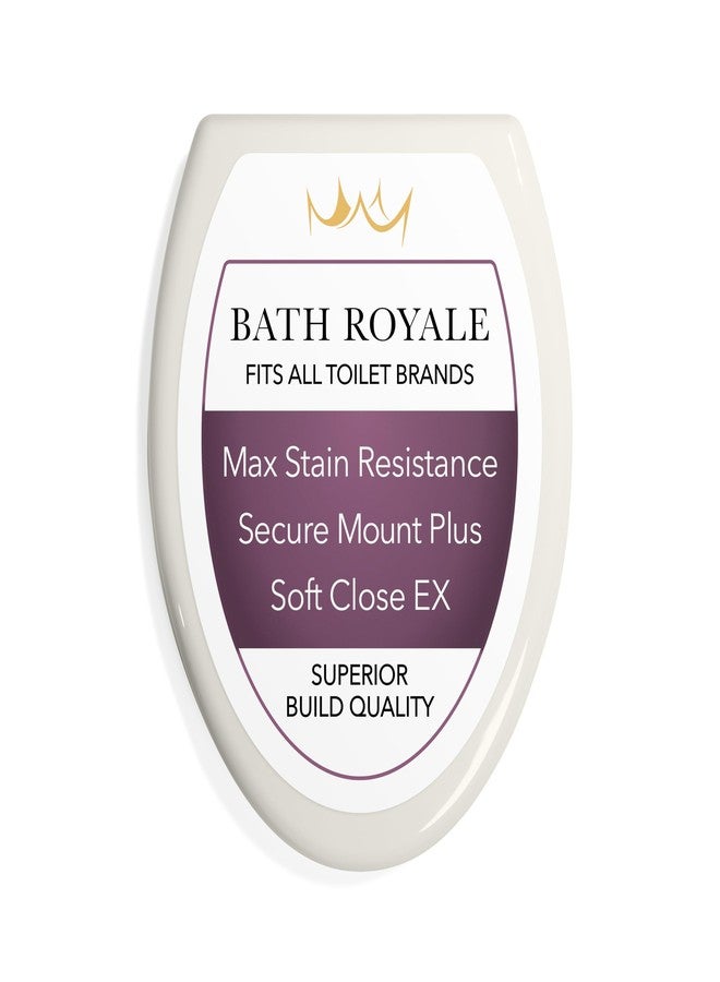Bath Royale Elongated Toilet Seat BR501-01 Quiet Close, Stain-Resistant and Easy to Keep Clean, Heavy Duty, Fits All Toilet Brands, Executive Series -Biscuit/Linen - Image 1