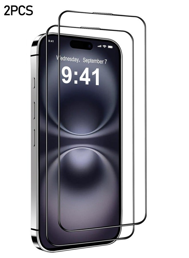 2Pack iPhone 16 15 Screen Protector 6.1-Inch HD Clear, Easy Installation, Scratch Resistant,Earpiece integrated dust screen, 9H Tempered Glass Film for iPhone 16 15 Clear Clear - Image 1