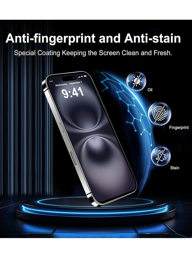 2Pack iPhone 16 15 Screen Protector 6.1-Inch HD Clear, Easy Installation, Scratch Resistant,Earpiece integrated dust screen, 9H Tempered Glass Film for iPhone 16 15 Clear Clear - Image 5