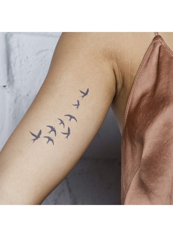 inkbox - Inkbox Temporary Tattoos, Semi-Permanent Tattoo, One Premium Easy Long Lasting, Water-Resistant Temp Tattoo with For Now Ink - Lasts 1-2 Weeks, Bird Tattoo, 5 x 2 in, Pajaros - Image 1