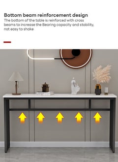Sharpdo Sharpdo Console Table for Entryway, Narrow MDF Sofa Table With Marble Design, Couch Table for Hallway & Living Room 100*30*80 cm  - Image 3