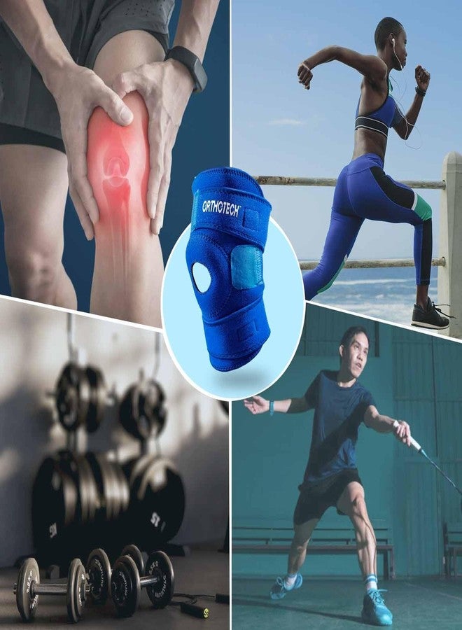 Orthotech Neoprene Open Patella Knee Support (Blue, Medium) - Image 5