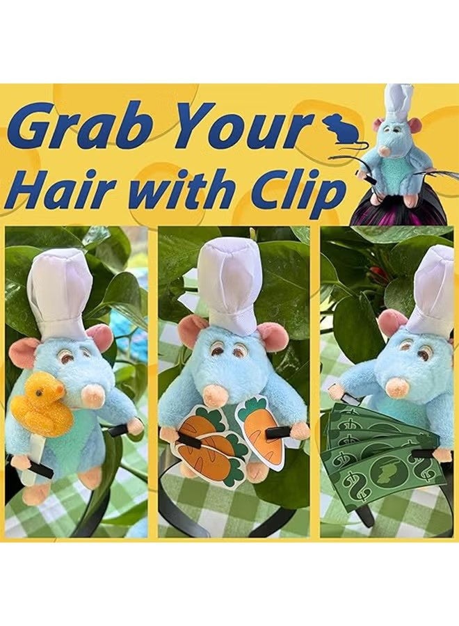 YJ Rat Headband Clip Grabs Hair Rat Plush Toy Mouse Ears Stuffed Animal Costume Props Funny for Adults - Image 5