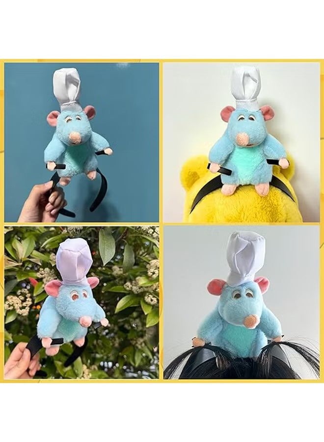 YJ Rat Headband Clip Grabs Hair Rat Plush Toy Mouse Ears Stuffed Animal Costume Props Funny for Adults - Image 3
