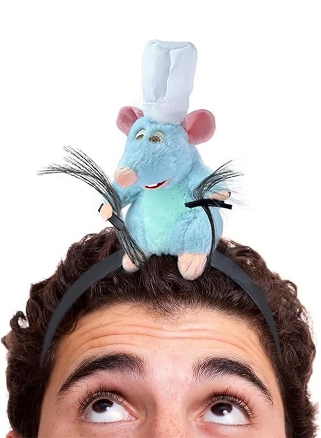 YJ Rat Headband Clip Grabs Hair Rat Plush Toy Mouse Ears Stuffed Animal Costume Props Funny for Adults - Image 1