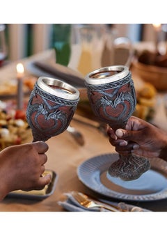 Generic Medieval Dragon Wine Goblet, Dragons Wine Chalice  Resin Dragon Cup Wine Glass Romantic Stainless Steel Drinking Cup Presents, Idea Goods for Game of Thrones 7 oz  - Image 5