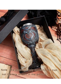 Generic Medieval Dragon Wine Goblet, Dragons Wine Chalice  Resin Dragon Cup Wine Glass Romantic Stainless Steel Drinking Cup Presents, Idea Goods for Game of Thrones 7 oz  - Image 4