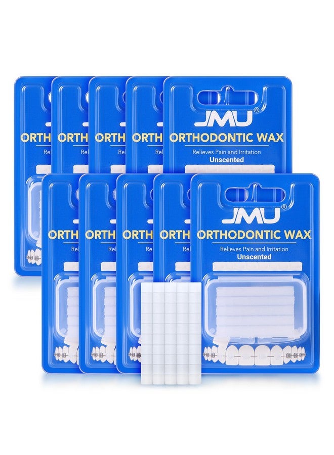 JMU شمع تقويم الأسنان لأسلاك التقويم 10 عبوات مقطعة مسبقًا 500 نقطة شمع تقويم الأسنان غير معطرة - Image 1