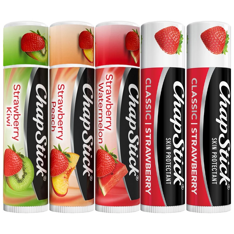 ChapStick Strawberry Lip Balm 5Pack  Remix 3Pack  Original 2Pack Sweet  Fruity Moisturizers for Dry Lips 015 Oz Ea