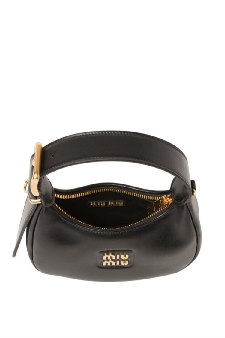Miu Miu Leather Hobo Bag In Leather With Gold-Tone Hardware - Image 3