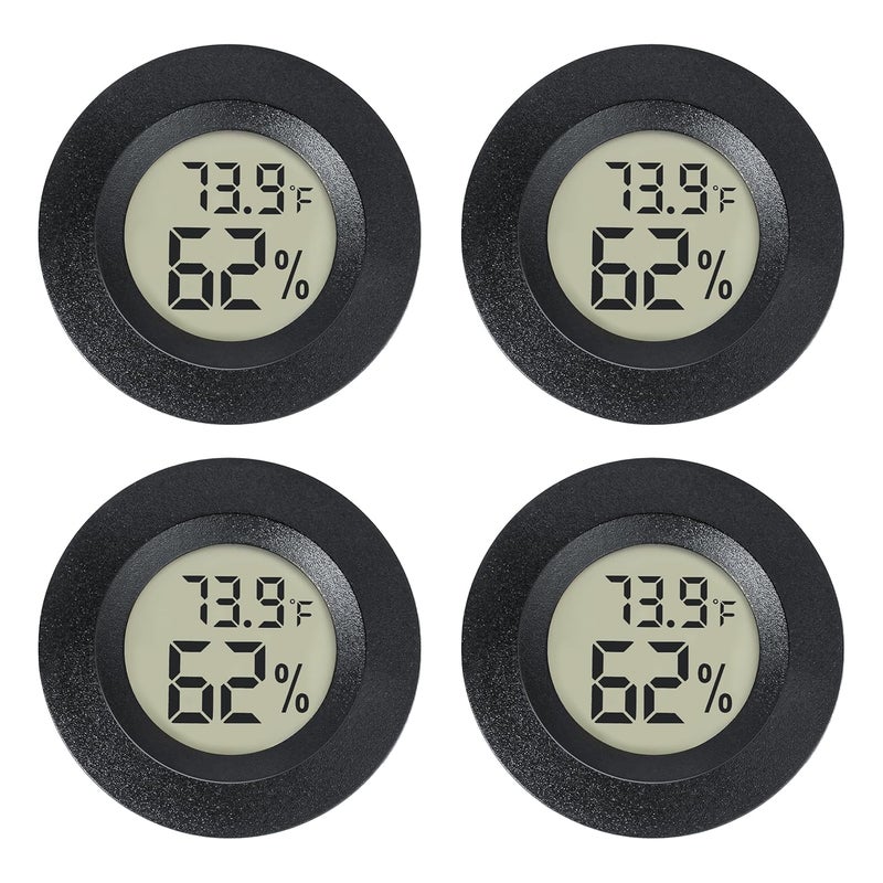 EWPJDK Mini Hygrometer Indoor Humidity Meter Hygrometer Thermometers 4 Pack Humidity Meters Gauge Hygrometer Mini Digital Thermometer Hygrometer for Humidors, Greenhouse, Garden, Cellar (4) - Image 1