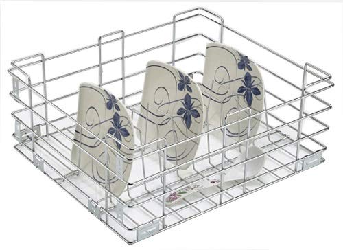 KEEPWELL STAINLESS STEEL PLATE KITCHEN BASKET KITCHEN TROLLEY MODULAR BASKET THALI BASKET KITCHEN BASKET TRAY RACK 15 X 20 X 8 inch - Image 1