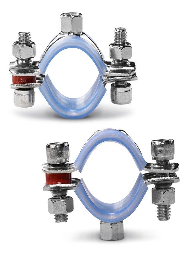 AKIHISA 2 Pcs 304 Stainless Steel Pipe Supports, Wall Mount Ceiling Mount Pipe Hanger, Pipe Holder for OD Pipe 32-34MM - Image 1