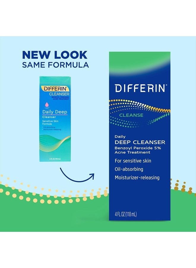 differin غسول الوجه لعلاج حب الشباب مع 5% من بيروكسيد البنزويل، منظف عميق يومي من صناع جل ديفرين، للعناية اللطيفة بالبشرة الحساسة المعرضة لحب الشباب، 4 أونصة (قد يختلف التغليف)  - Image 2