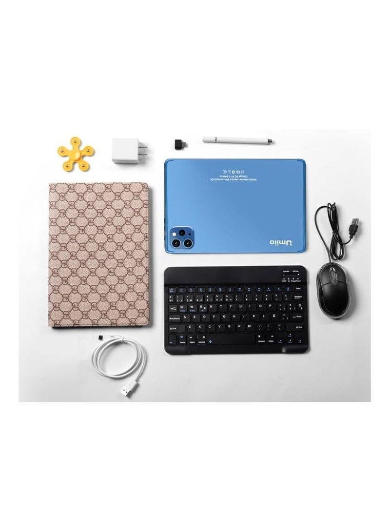 Umiio Smart Tablet PC 10.1″ HD Display | 8GB RAM + 256GB ROM | Dual SIM 5G & WiFi | Front & Rear Cameras | Includes Leather Cover, Wireless Keyboard & Mouse – Grey Android Tab - Image 4
