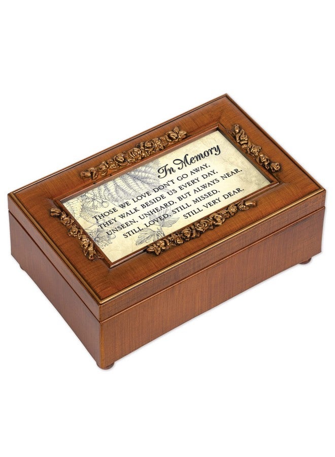 Cottage Garden Cottage Garden in Memory Bereavement Rich Walnut Finish Petite Rose Music Box Plays Wind Beneath My Wings  - Image 1