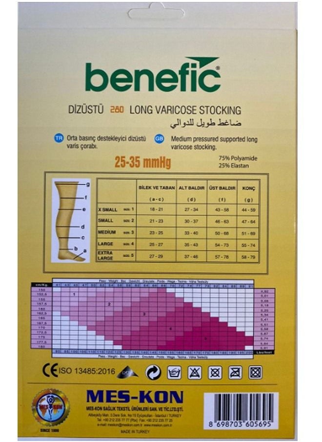 MES-KON - LONG VARICOSE STOCKING , ELASTIC SOCKS  ( OPEN TOE )  Compression 18-24 mmHg - Image 1
