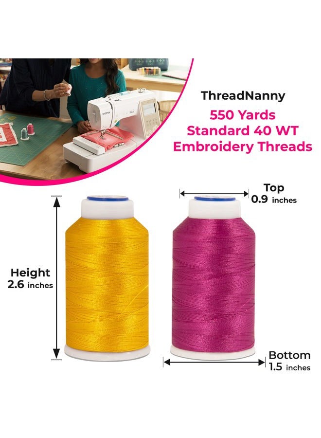 ThreadNanny 80 Spools Embroidery Sewing Machine Polyester Thread 120D/2 40weight Each Spool 500M(550) Compatible with Janome, Brother Babylock Singer Pfaff Husqvarna Bernina Machine - Image 3