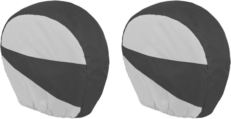 Vepagoo Explore Land Tire Covers 2 Pack - Tough Tire Wheel Protector for Truck, SUV, Trailer, Camper, RV - Universal Fits Tire Diameters 29-31.75 inches, Black & Gray - Image 1