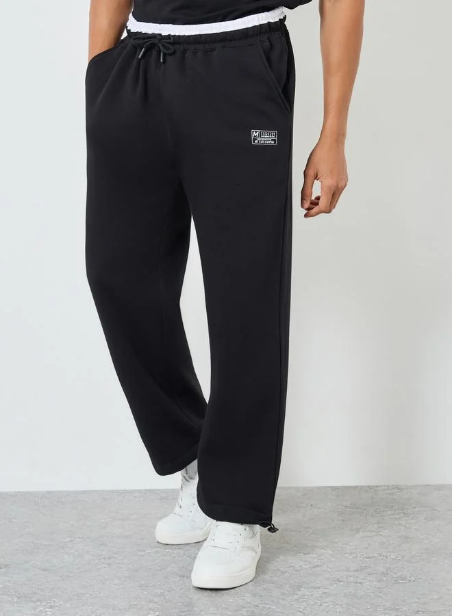 Men Black Relaxed Fit Fleece Joggers