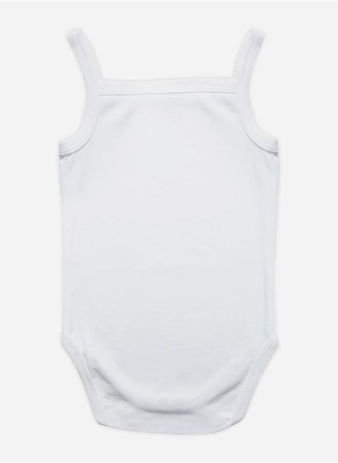 Babies Basic Pack of 3 - Solid Combed Cotton Sleeveless Bodysuit  - Image 3