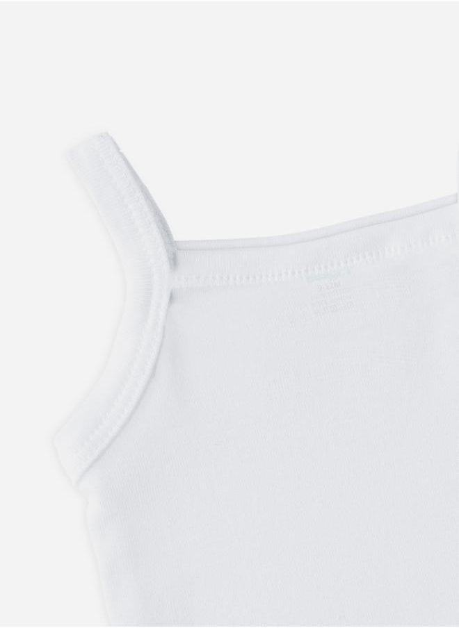 Babies Basic Pack of 3 - Solid Combed Cotton Sleeveless Bodysuit  - Image 5