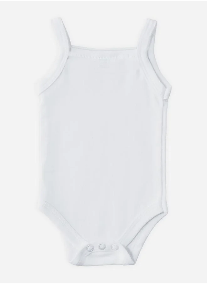 Babies Basic Pack of 3 - Solid Combed Cotton Sleeveless Bodysuit